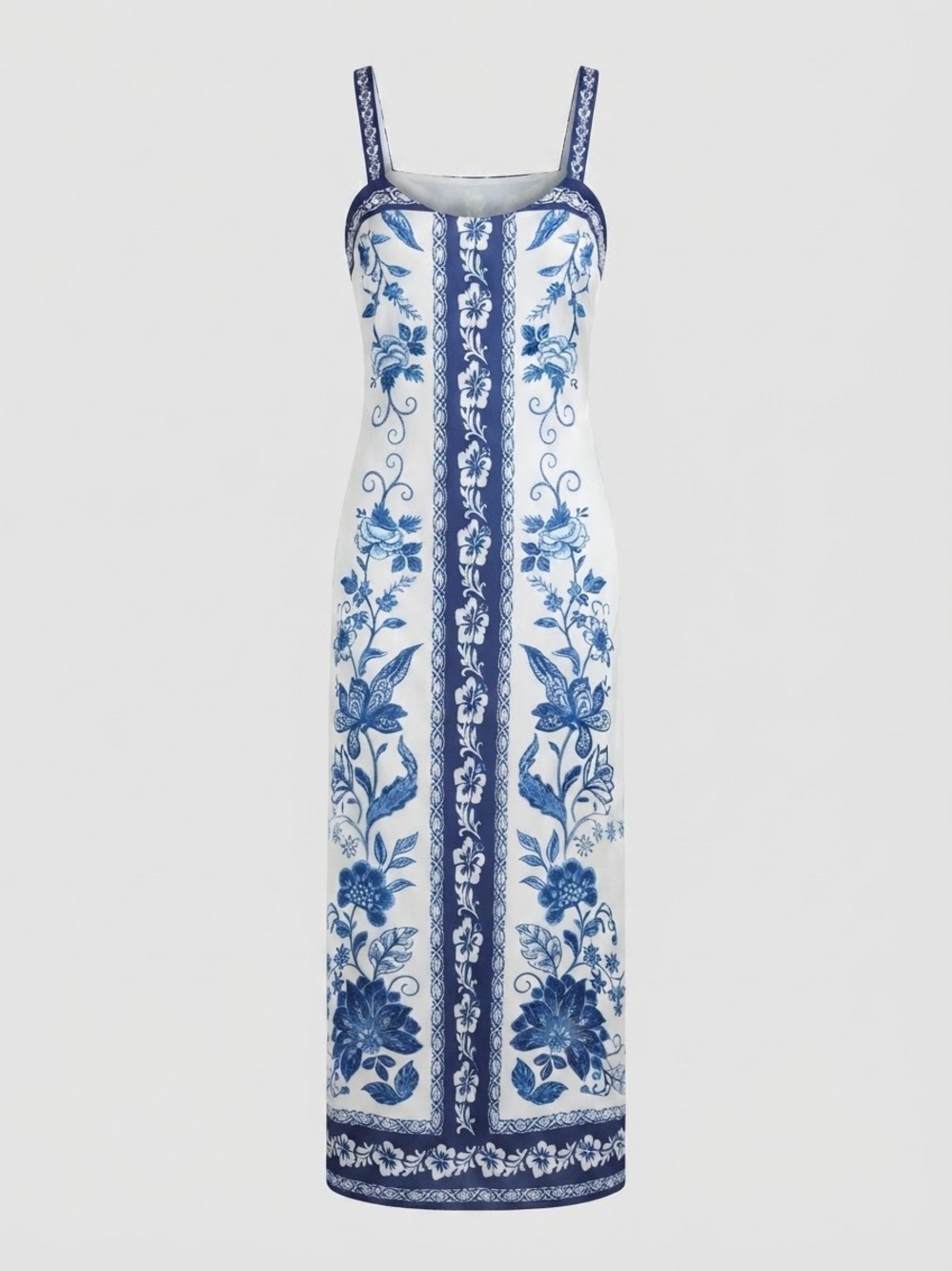 Blue Floral Slip Maxi Dress